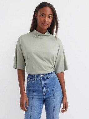 LOFT Sage Green Short Sleeve Relaxed Tee